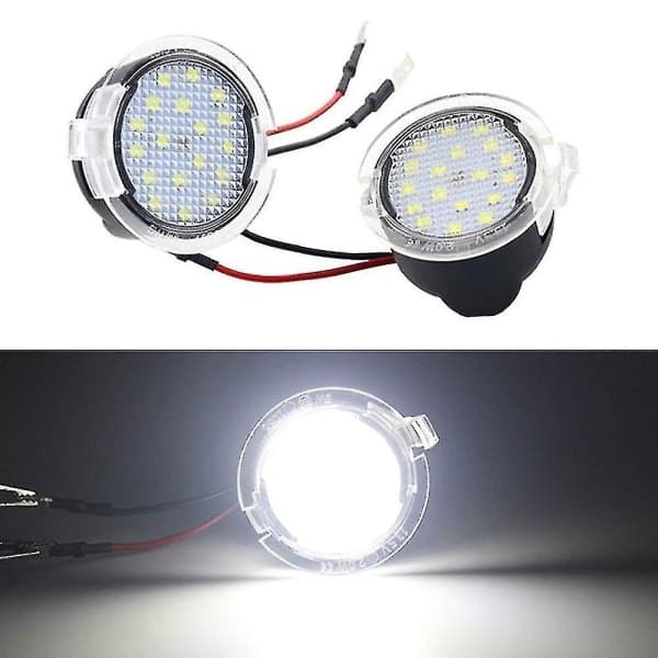 2 stk 18 LED Under Speil Puddle Lys for Ford Mondeo S-Max Edge Explorer F-150-FA-
