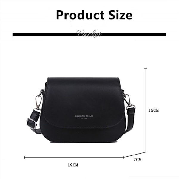 Ny Retro Sadeltaske PU Skuldertaske Messenger Bag White