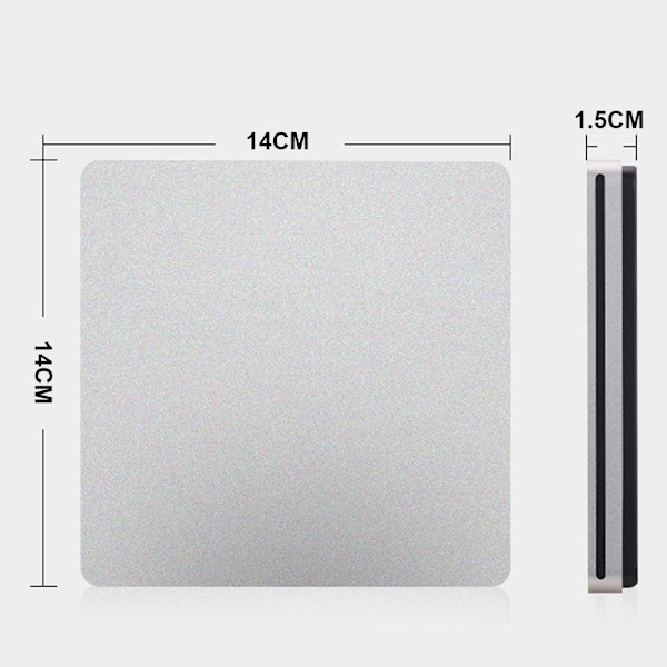 Ulkoinen CD/DVD-asema TYPE-C 3.0, hopea