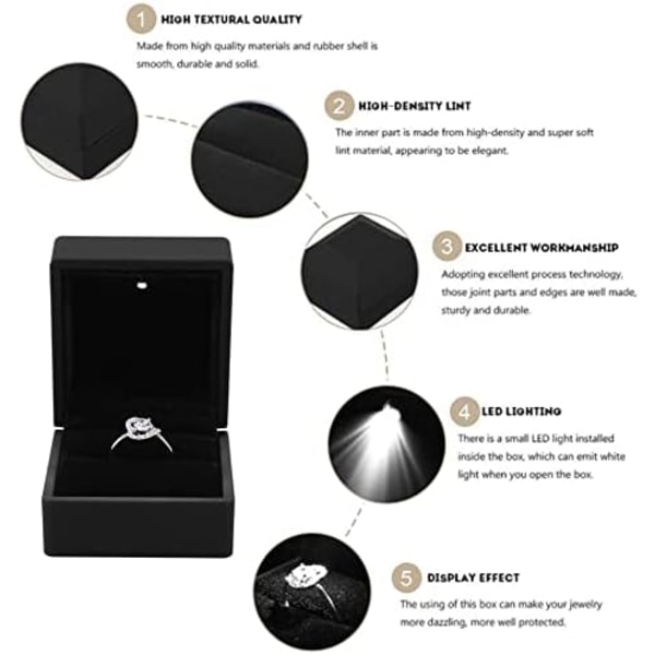 Jewelry Gift Box with LED Light, Necklace Bracelet Rings Pendant