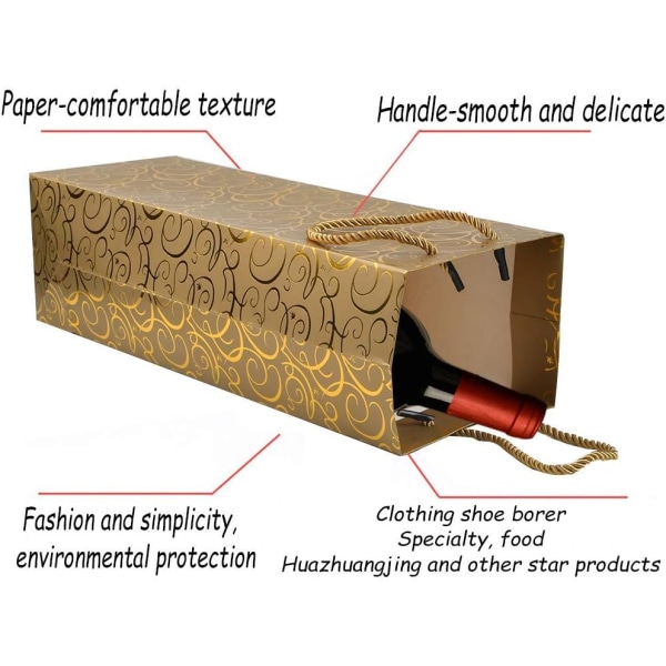10-pakning gaveposer til vinflasker – perfekt til bursdag, jubileum