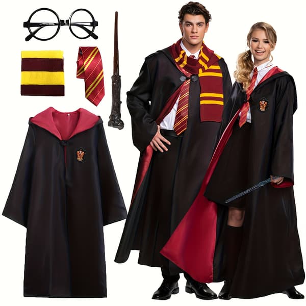 WB Inspired Preppy Polyester Kostume Tilbehørssæt til Voksne Halloween Cosplay Red 5 piece set