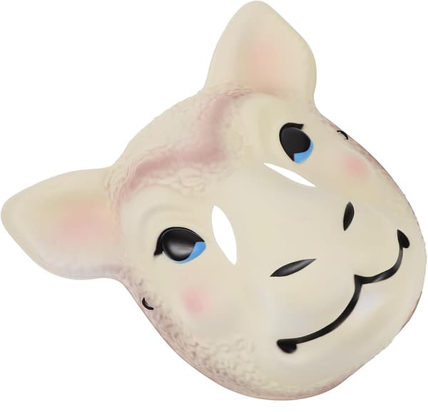 Halloween Fårmask Maskerad Getmask PVC Halvansikts Djurmask Halloween-FA-