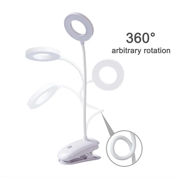 LED-pöytävalaisin kosketuskytkimellä, silmien suojaus, kiinnitettävä pöytävalaisin Three-block white ligh