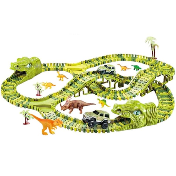 Stor Bilbane for Barn - Dinosaurie 1390 green