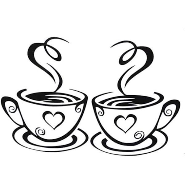 Kaffe kopp kjøkken kunst vegg klistremerker for hjemmedekorasjon fjernbar