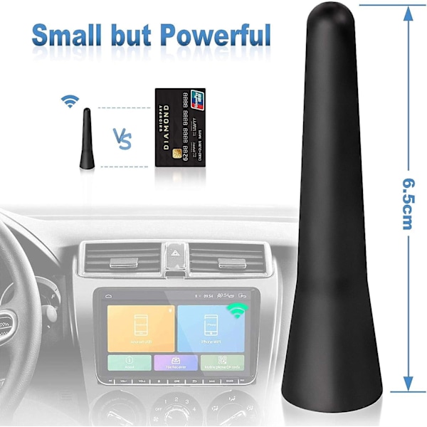 Auton FM Dab-antenni Autoantenn 6,5 cm Mini-korttiautoantenn tehokkaalla FM/AM/Dab (FMY)- Perfet