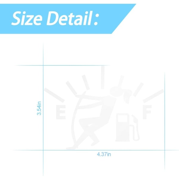 Roliga bildekaler Dekal med hög gasförbrukning Tomma dekaler för bränslemätare för bilar, lastbilar, motorcykel, SUV (vit)