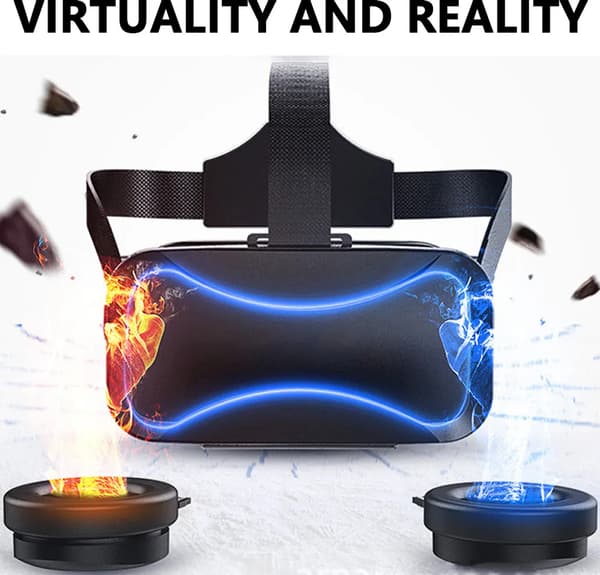 Hodesett 3D VR-briller Virtual Reality-briller PC-spill for 4,7-6,7 tommer, Android/iPhone-smarttelefoner, HD, blått lys, (svart)-FA-