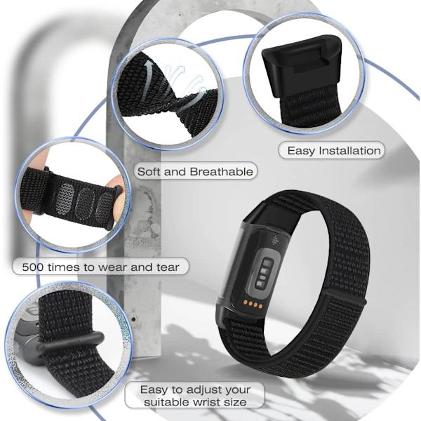 Nylonrem kompatibel med Fitbit Charge 5-rem endast