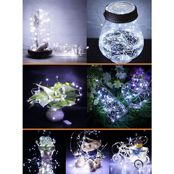 12 pakker batteridrevne Fairy Lights, 20 LED 2M kobberstrenglys