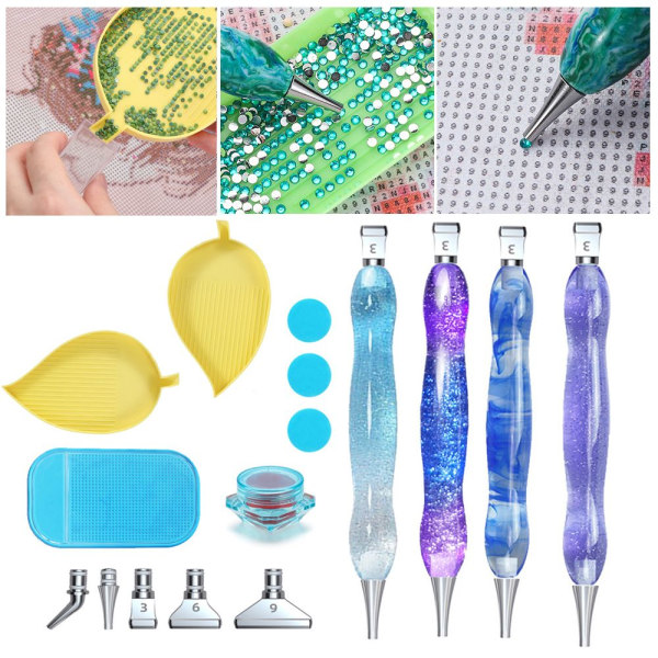 13 stk harts diamantmaling penne legering erstatning diamond painting set 3