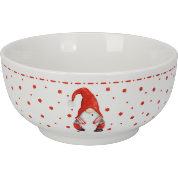 Skål Jul Vit Tomte white 350