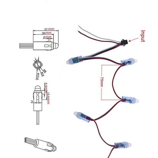 LED-modul ljus slinga lampor GUL Gul