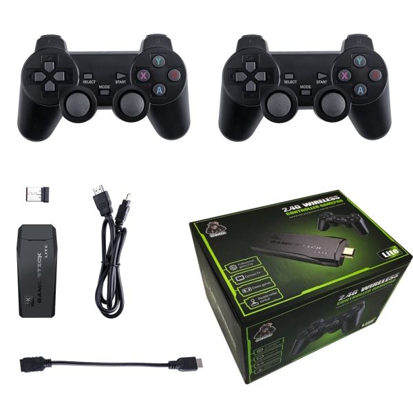 Videospilkonsol 64G Indbygget 10.000 spil Retro håndholdt spillekonsol trådløs controller Game Stick til PS1/GBA Børns Julegave CDQ