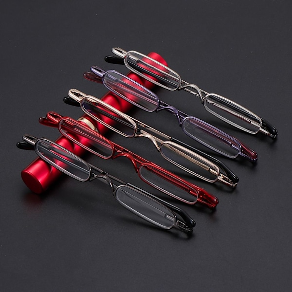 Slim Pen læsebriller Smalle læsebriller RØD STYRKE 2,5X rød red Strength 2.5x