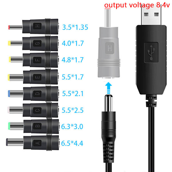 USB-virtalähde 5V - 12V Boost-muunnin 8 USB-sovitinta A6