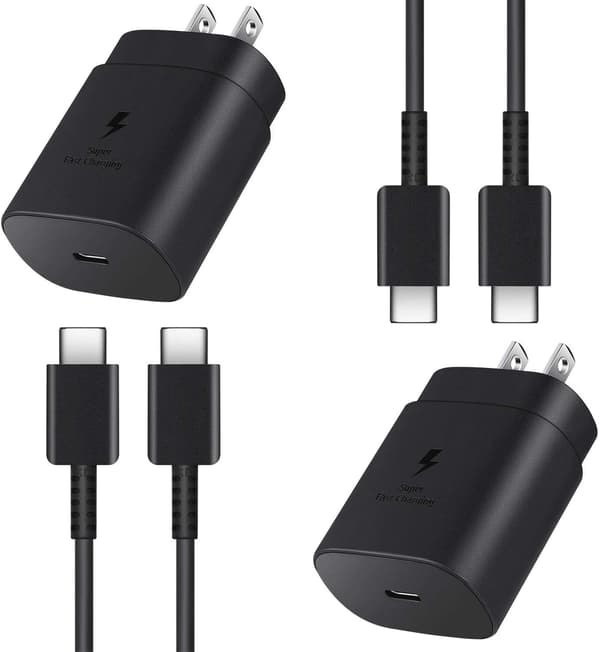 Samsung 25W SUPER 3A USB-C Oplader + 1M kabel sort-FA-