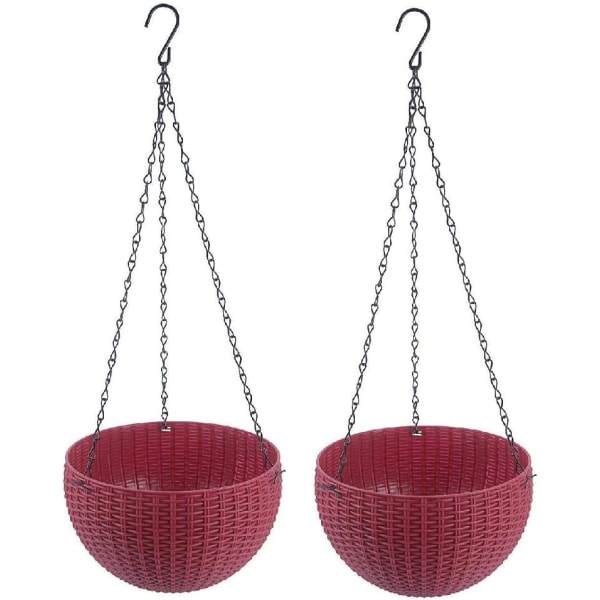 2Pcs Hanging Planter Pot Indoor Plastic Self-Irrigation Flower