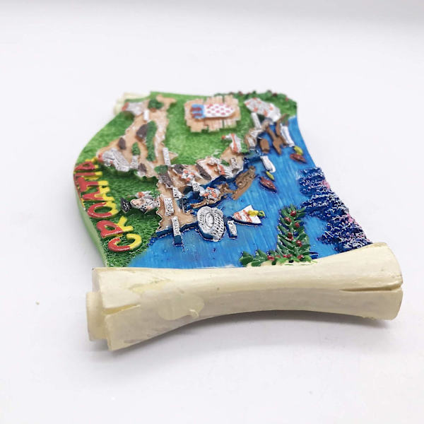 Magnet Souvenir 3D-kort Kroatien Køleskabsmagnet Turist Souvenirer Håndlavede Harpiks Kunsthåndværk Magneter Hjem Køkken Dekoration Samling Gave