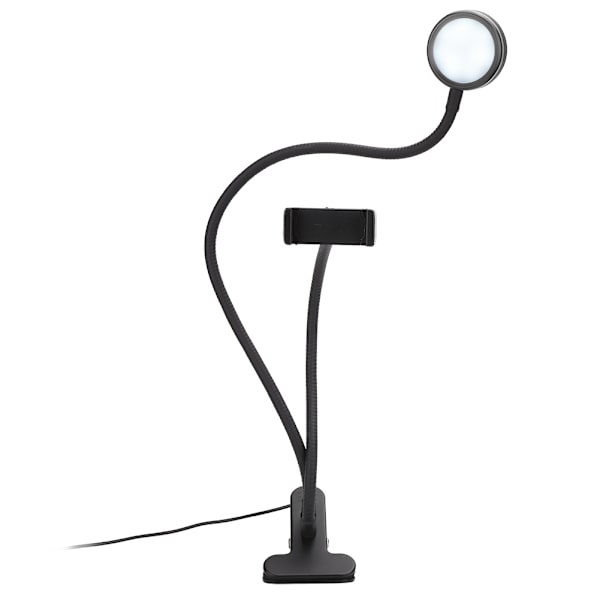 Klippbar sammenleggbar LED-lampe med høy lysstyrke Tattoo-lampe Justerbar neglekunstlampe Svart