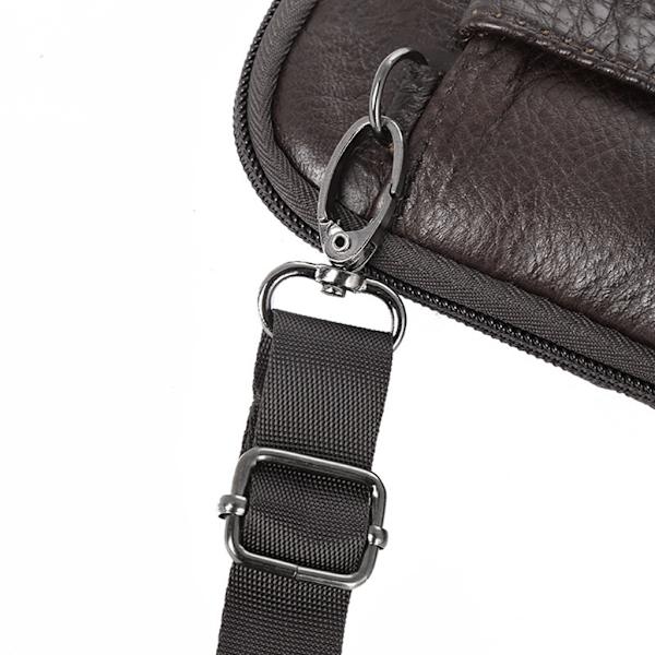 Herr Äkta Läder Mode Telefonväska Bältesväska Axel Crossbody Midjepaket