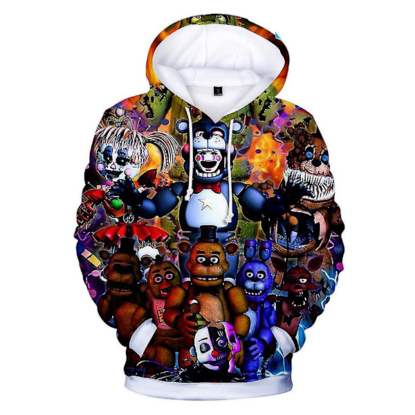 Five Nights At Freddy's 3D Digitaltryck Casual Hoodies Barn Unisex Fnaf Huva Pullover Tröja Jumper Toppar[HK] C C 6-7 Years