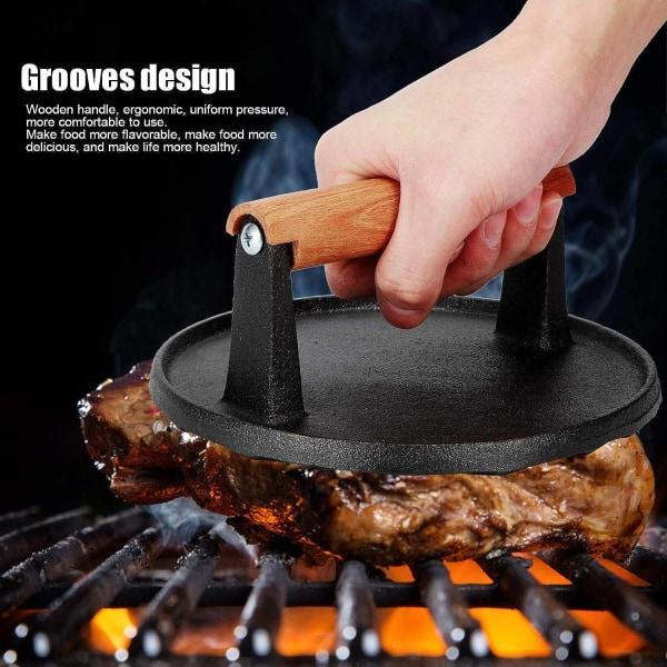 Gjutjärnsburgarepress, hamburgerpress, non-stick pattypress wi