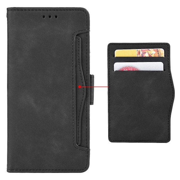 Fairphone 5 Etui - Anti-ridse Folio Flip PU Læder Cover Black