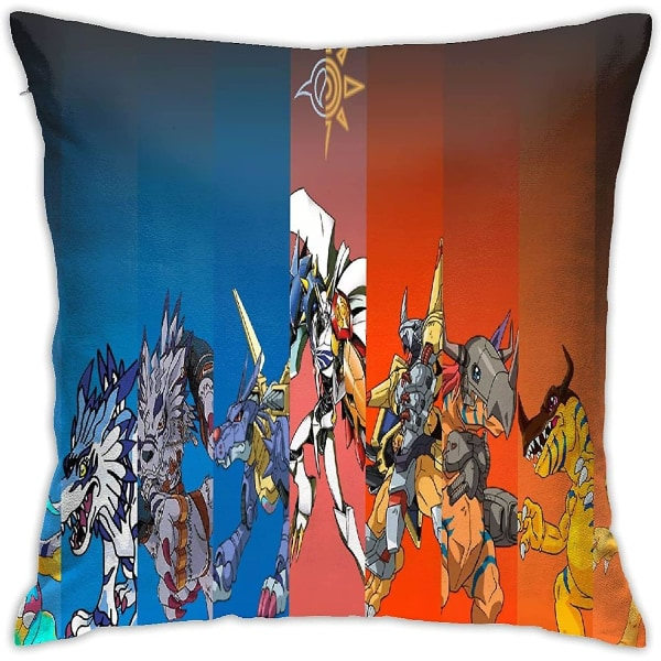Digimon örngott örngott mjukt kuddfodral slitstarkt örngott kontor soffa hem mjuk dekoration kasta örngott 18 x 18 tum