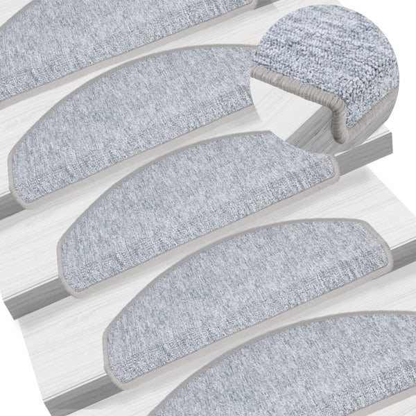 vidaXL 15 stk Trappetrinnmatter grå 65x24x4 cm gray 4180