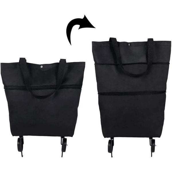 1 Foldbar Indkøbsvogn - Foldbar Indkøbspose med