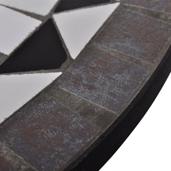 vidaXL Mosaikbord sort og hvid 60 cm 16000 black