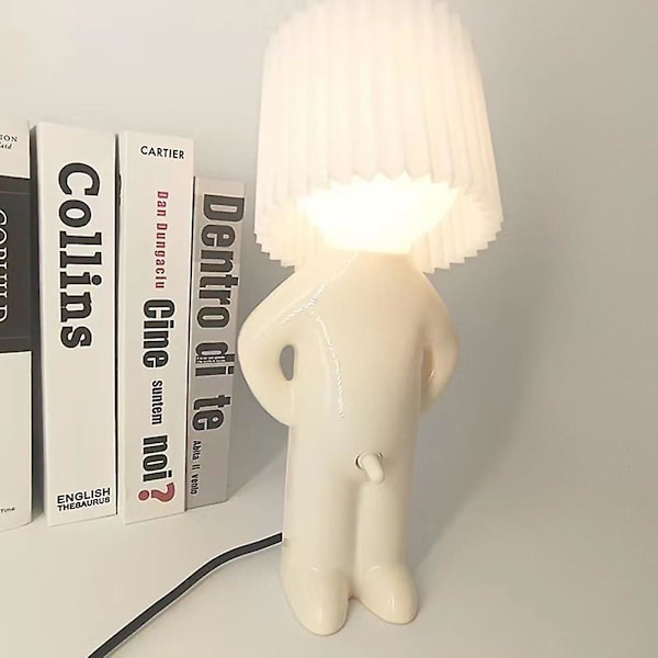Kreativ Lampa Stygg Pojk Blyg Man Liten Nattlampa - Heminredning - EU-kontakt - White