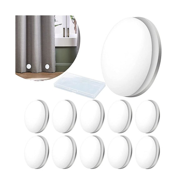 10 st magnetiska gardinvikter Draperivikter Magnet duschdraperivikter Botten för duk vit