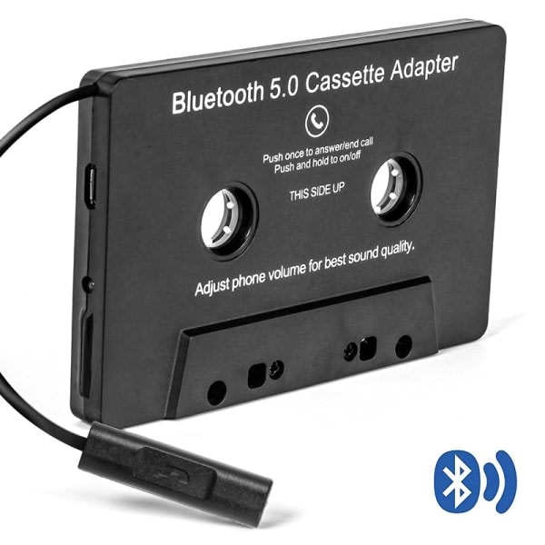 Auton Bluetooth-kasettisoitin kasettisoitin Bluetooth 5.0 kasetti Aux-sovitin musta