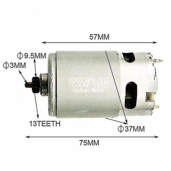 14,4v 13-kuggmotor för Bosch Gsr Gsr14.4-2-li Psr14.4 Li-2 Hållbar borrmotor Reservdelar Metall Power Reservdelar Cisea Tillbehör [DB]