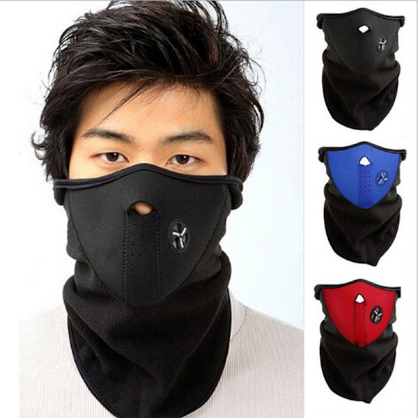 Halvmask i Neopren - Svart Svart black one size