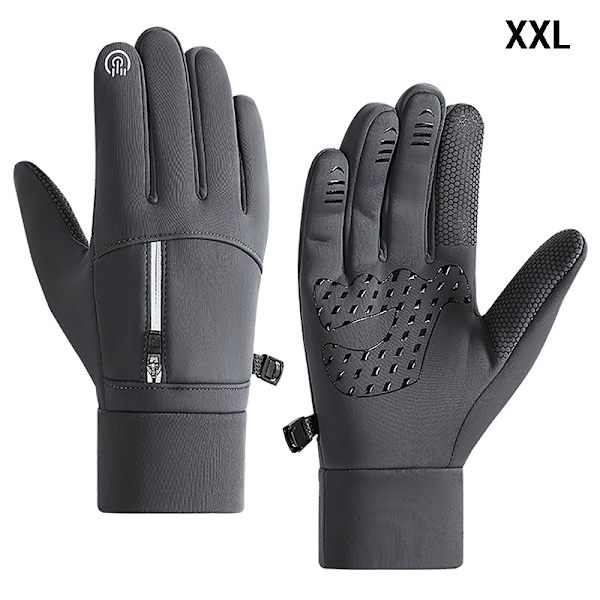 Touch Vinter Termiske Varme Fullfinger Hansker Grå Gray XXL