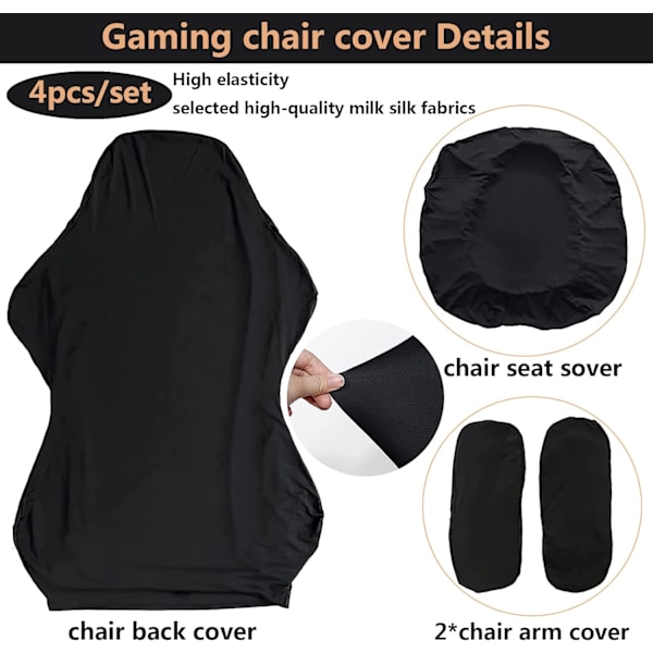 Gamingstolsskydd - 4 delar Cover/Gamingstolsskydd