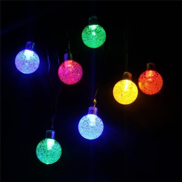 Solcellsdriven ljusslinga, 30 LED-kulor, Längd 4,5M, (flerfärger)