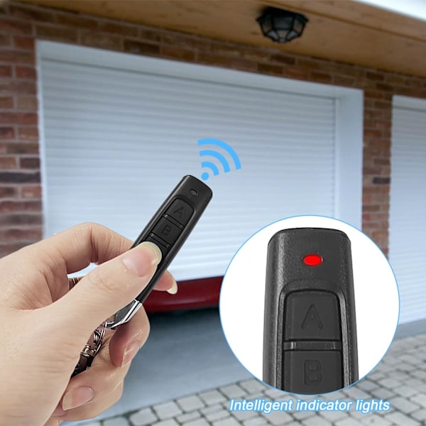 3 stk Universal Garageportåbner Fjernbetjening, Garage Fob Nøgler, Trådløs Sort Fire Knapper Garageport