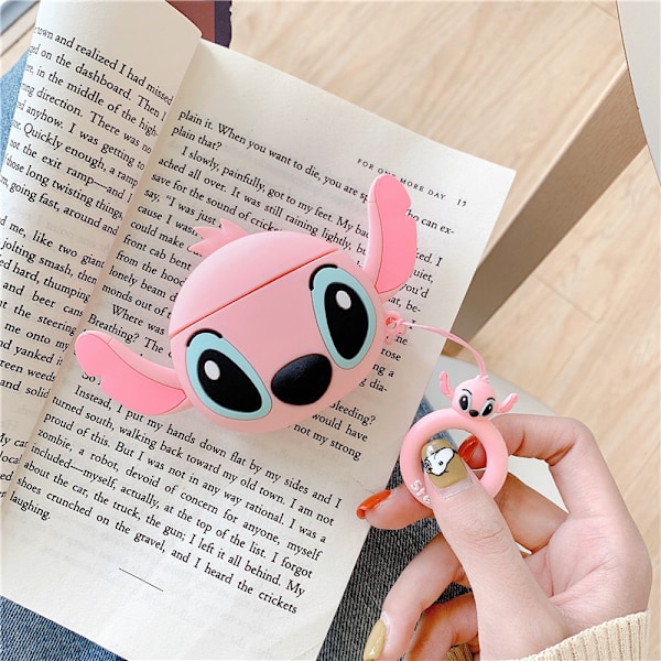Sødt trådløst ørepropfodral Tykt blødt bærbart silikonefodral Stødsikkert beskyttelsesfodral til AirPods Rosa Pink Pink AirPods Pro