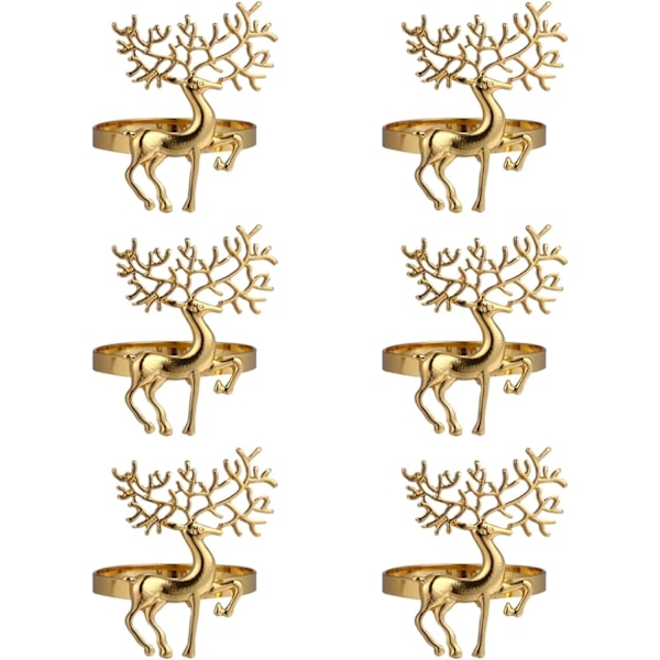 6 st julservettringar - Guld julservettring i legering