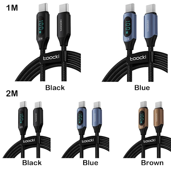 Typ C till Typ C Sladd Kabel SVART 1M Svart Black 1m