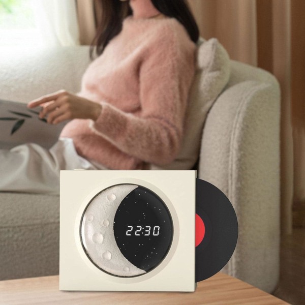 Vinylplatespiller Bluetooth-høyttaler Måneklokke Stjernehimmellampe