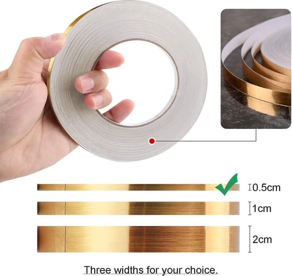 Selvklebende flisedekor - 2 (0,5 cm * 50 m) Gull-FA-