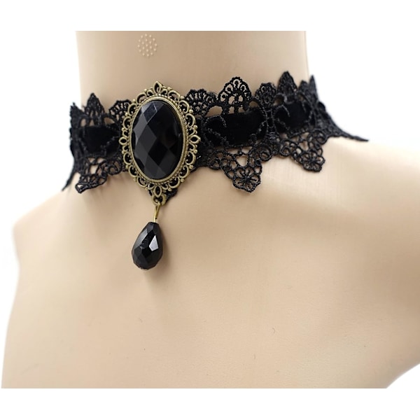 Retro håndlaget håndverk blonder kongelig hoff vampyr choker gotisk