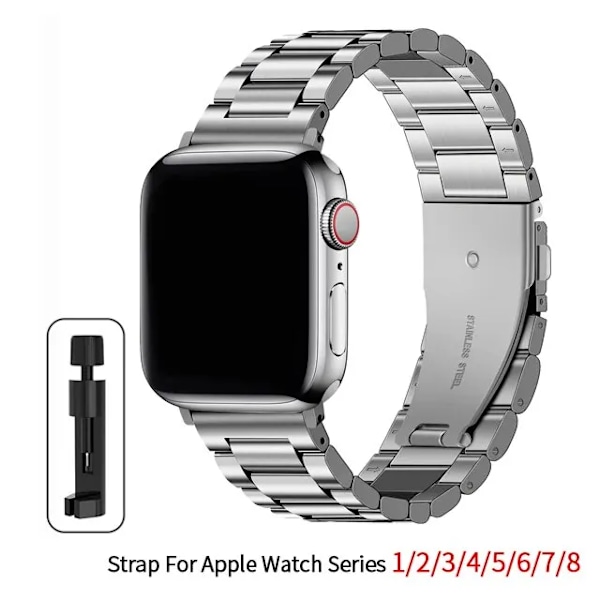 Rustfrit stål armbånd til Apple Watch Band 45 mm Ultra 49 mm 41 mm 40 mm 44 mm ur Metal armbånd til Iwatch Series 9 8 7 6 5 Silver