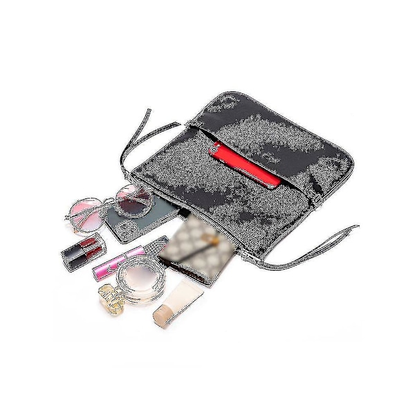 Zadigvoltaire Damväska Läder Messenger Bag Dam Axelväska Med Strass Dragkedja White